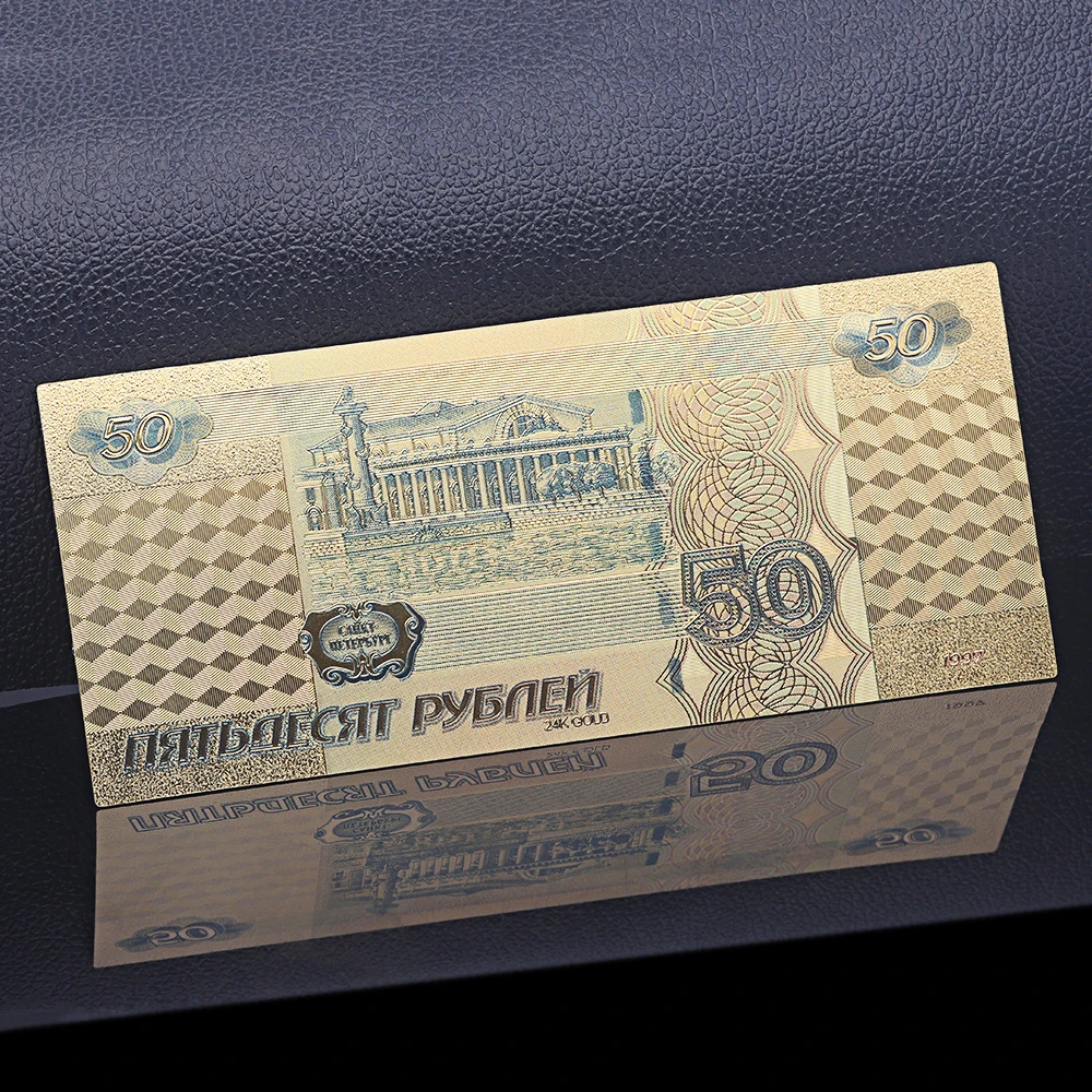 Золотые банкноты VNFURU 50 рублей Европейский замок сад 24 каратная Золотая монета