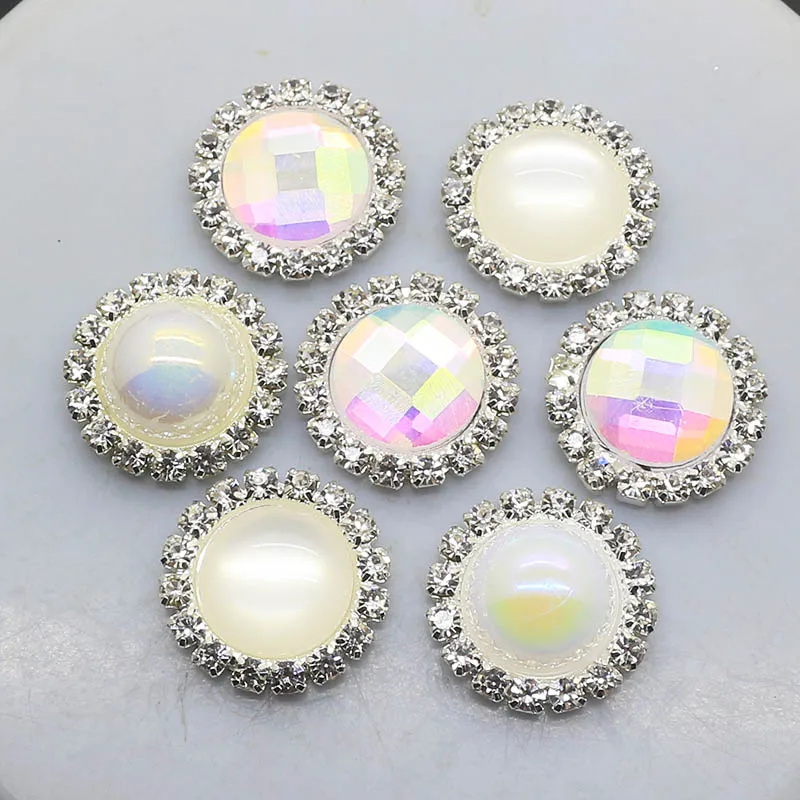 ZMASEY 20mm Buttons 10Pcs/Lot Shiny Rhinestone Sewing AB Color Button Accessories Ribbon Card Holiday Party Decoration | Дом и сад