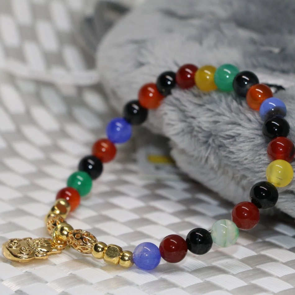 6 мм натуральный многоцветный сердолик оникс Агатовая нитка круглых бусин