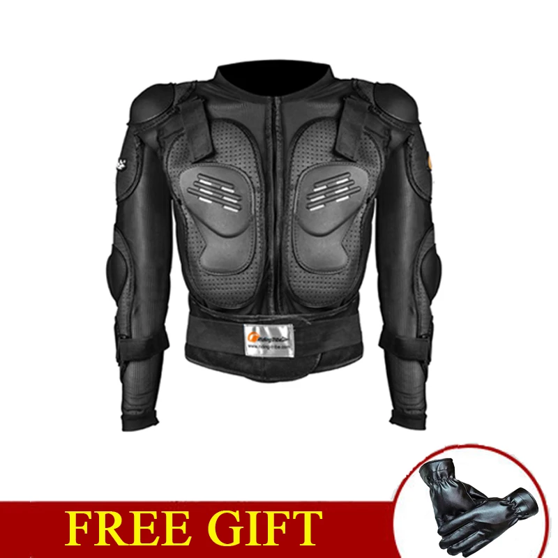 jacket Мотоциклетная броня, костюм для мотокросса, защитное снаряжение, мотоциклетная куртка+ маска+ мото наколенники+ очки+ перчатки, защита - Цвет: jacket