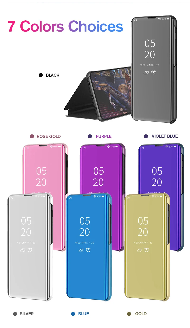 Роскошный зеркальный Чехол-книжка чехол для samsung A50 A10S A20S A20e A10e M30 A80 A90 A70 A60 A40 A30 S10 S9 S8 S6 S7 Edge Note 10 Plus чехол s
