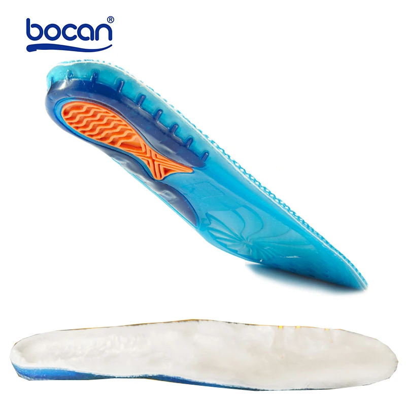 Bocan gel insoles heated warm inserts for winter imitation wool insoles sweat-absorbant breathable thermal insoles