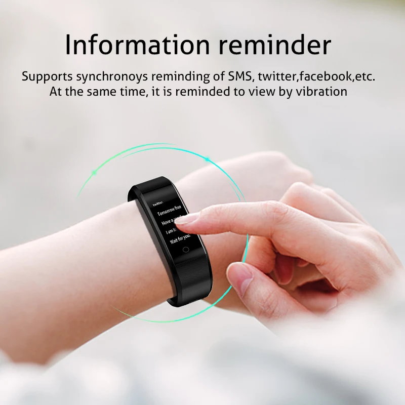 Смарт-браслет сердечного ритма крови Давление Smart Band Фитнес трекер Bluetooth Smartband