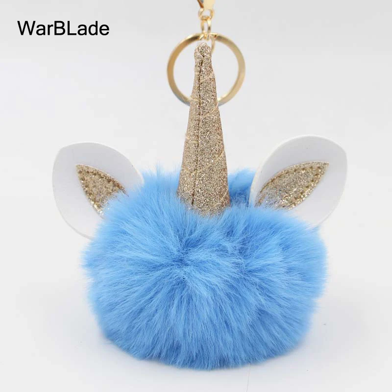 Милый пушистый брелок WarBLade с единорогом модный искусственный мех лисы помпон