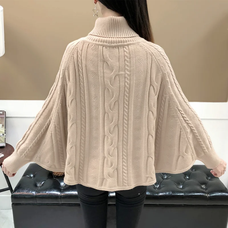 Женская накидка вязаный свитер рукав летучая мышь шаль осень зима новый