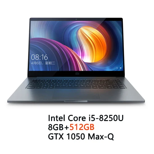 Ноутбук Xiaomi Mi 15,6 ''Pro GTX 1050 MAX-Q ноутбуки i5-8250U 4 ГБ GDDR5 256 ГБ DDR4 - Цвет: I5 512GB SSD