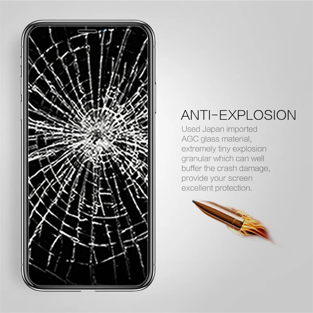 Закаленное стекло для iPhone X XS взрывобезопасная Защитная пленка Nillkin с защитой от