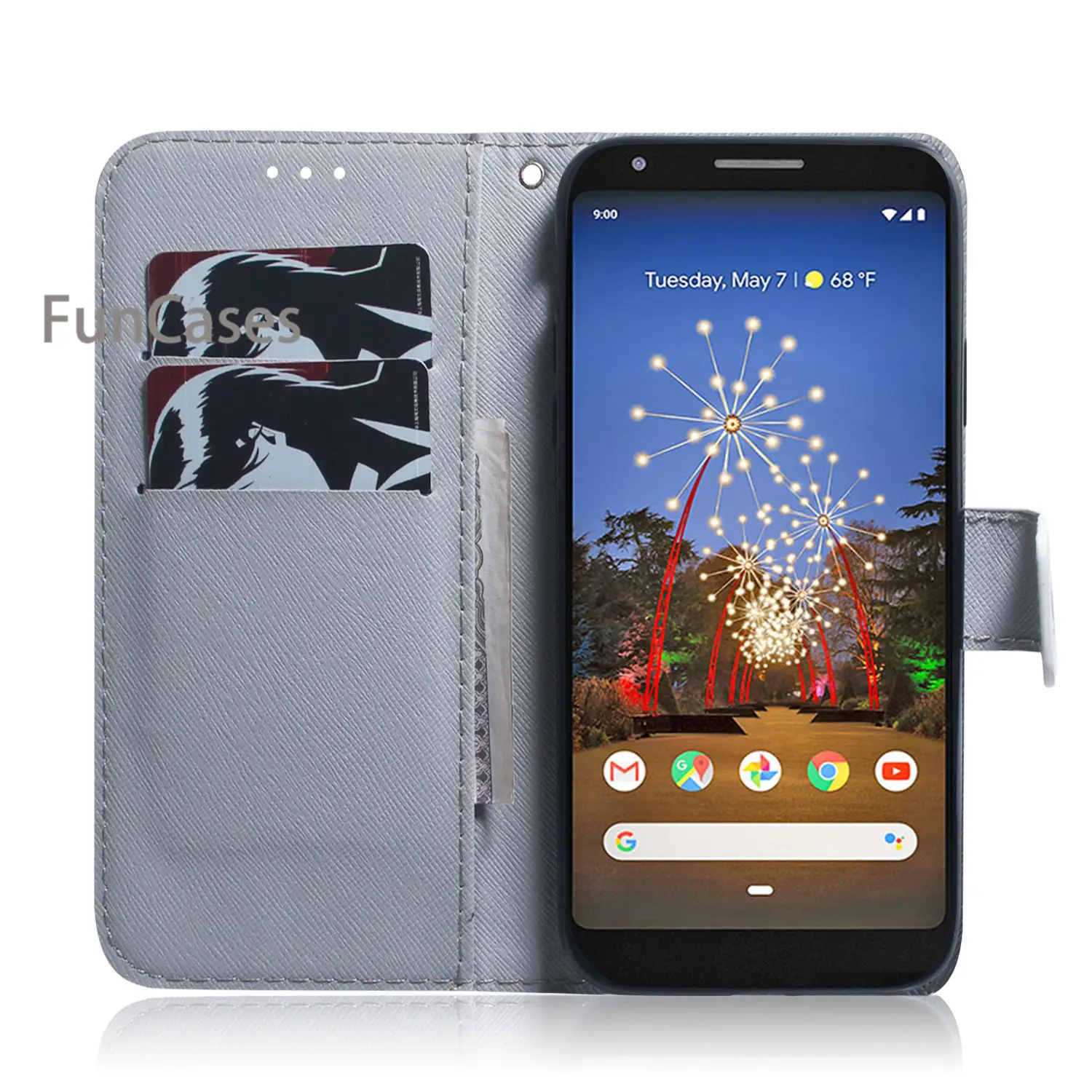 Чехол для телефона чехол Google Pixel 3A Carcaso окрашенный из искусственной кожи откидной