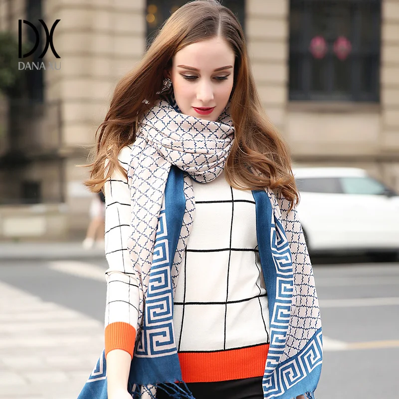 Модные шарфы и шали женский зимний шарф бандана Кашемировое пончо роскошная