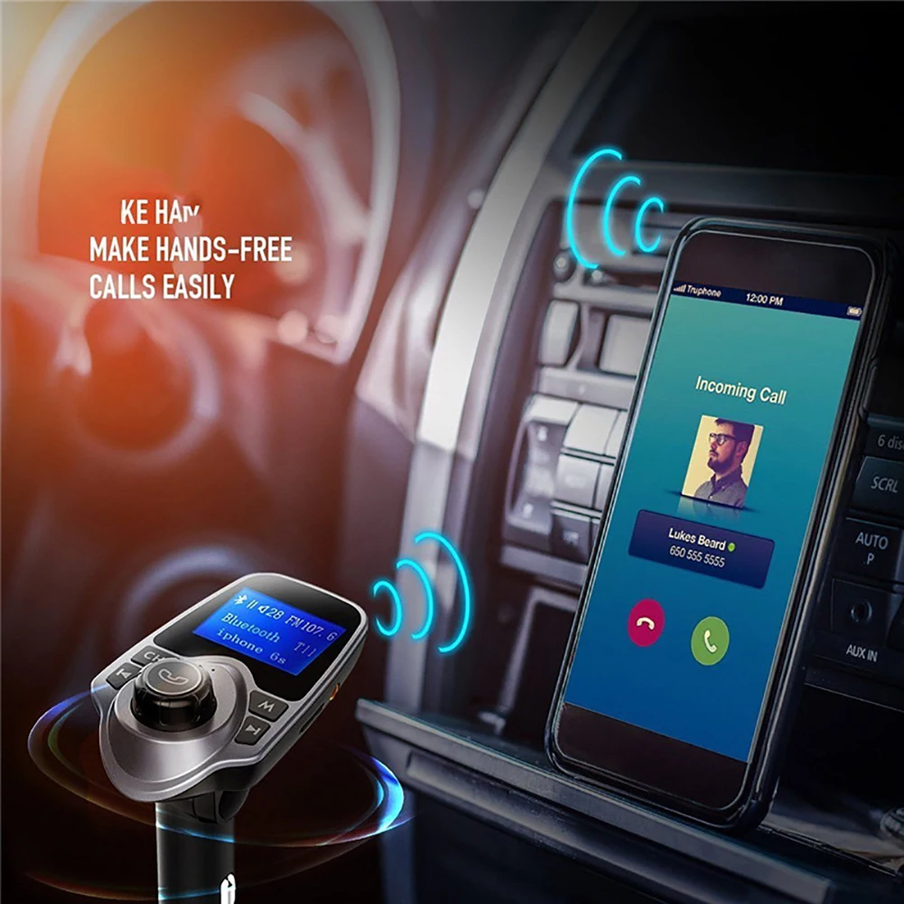 T11 автомобиля ЖК-дисплей Bluetooth MP3 плеер fm-передатчик Hands-free Dual USB Зарядное устройство