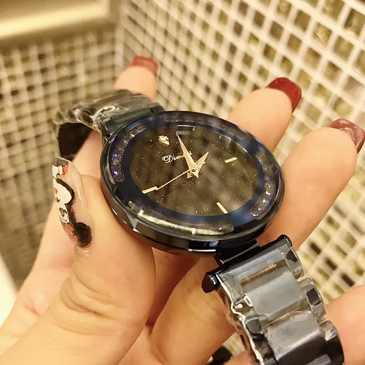 Топ бренд 2019 Роскошный алмазов наручные ручной Кристалл Мода кварцевые часы для