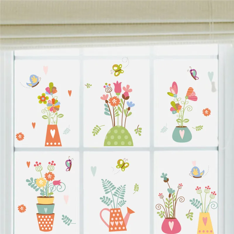 3D наклейки на стену садовое растение цветы Бабочка птичка для детской комнаты