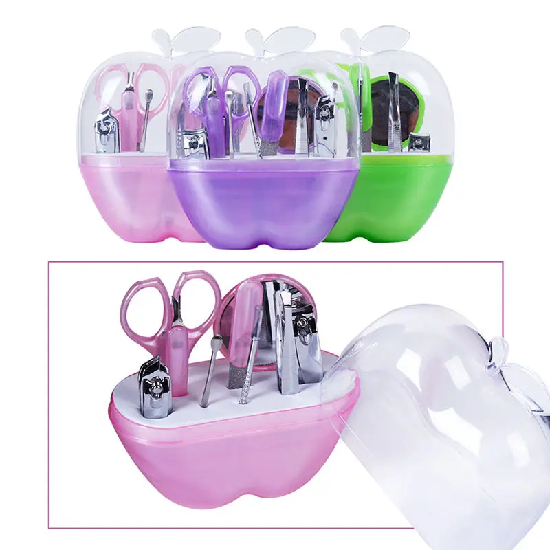 Чехол в форме яблока + 1 Набор 9 шт. профессиональные инструменты для маникюра из