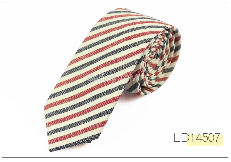 LD14507 New Fashion Mens Ties Cotton Necktie for Men Causal Stripe Tie For Man Bussines Corbatas Bridegroom Party Slim Neckties - Цвет: LD14507