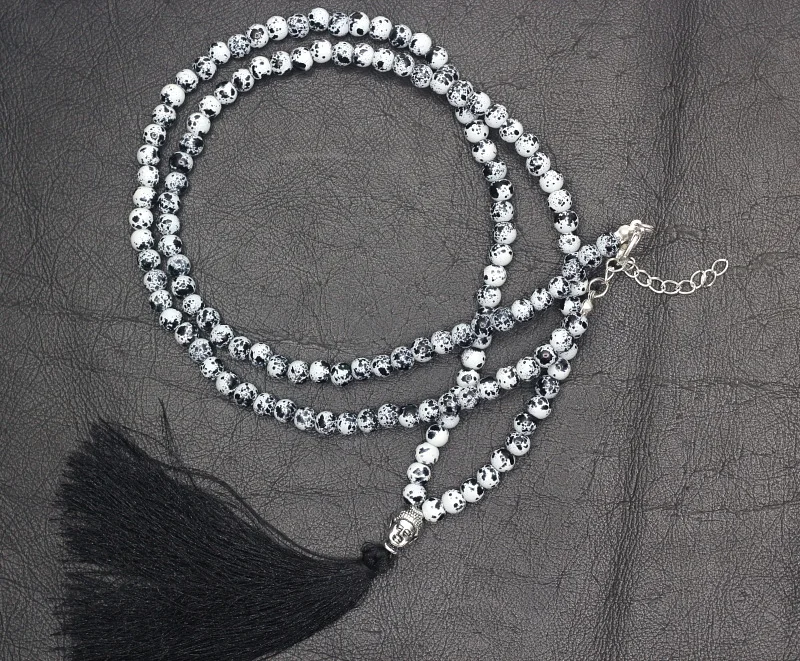Bohemian Boho Popcorn Glass Beads Necklace Collares Collier Colar Jewelry Maxi Joyeria Long Tassel Buddha Charm women necklace | Украшения