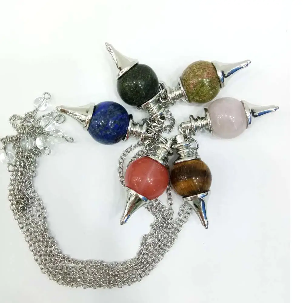 Натуральный бисер камень кулон шар рок ожерелье различные кристалл