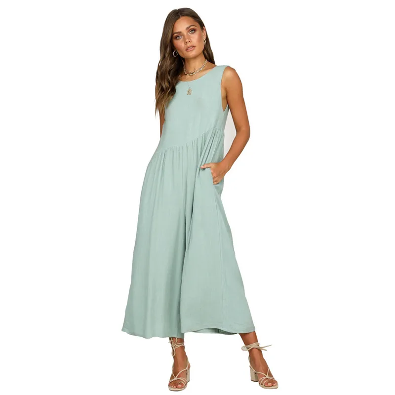Jumpsuit new women's solid color vest jumpsuit nine pants sexy costumes jumpsuits for women 2019 streetwear body mujer vadim | Женская