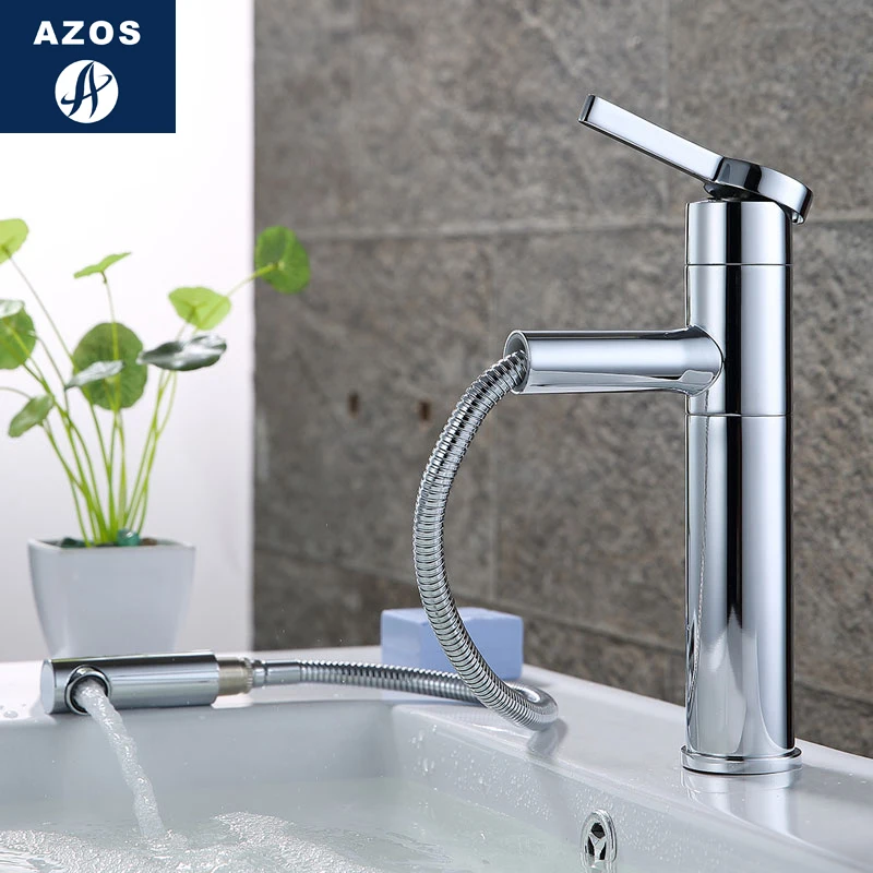 Azos смеситель для умывальника выдвижной умывальник латунный хромированный