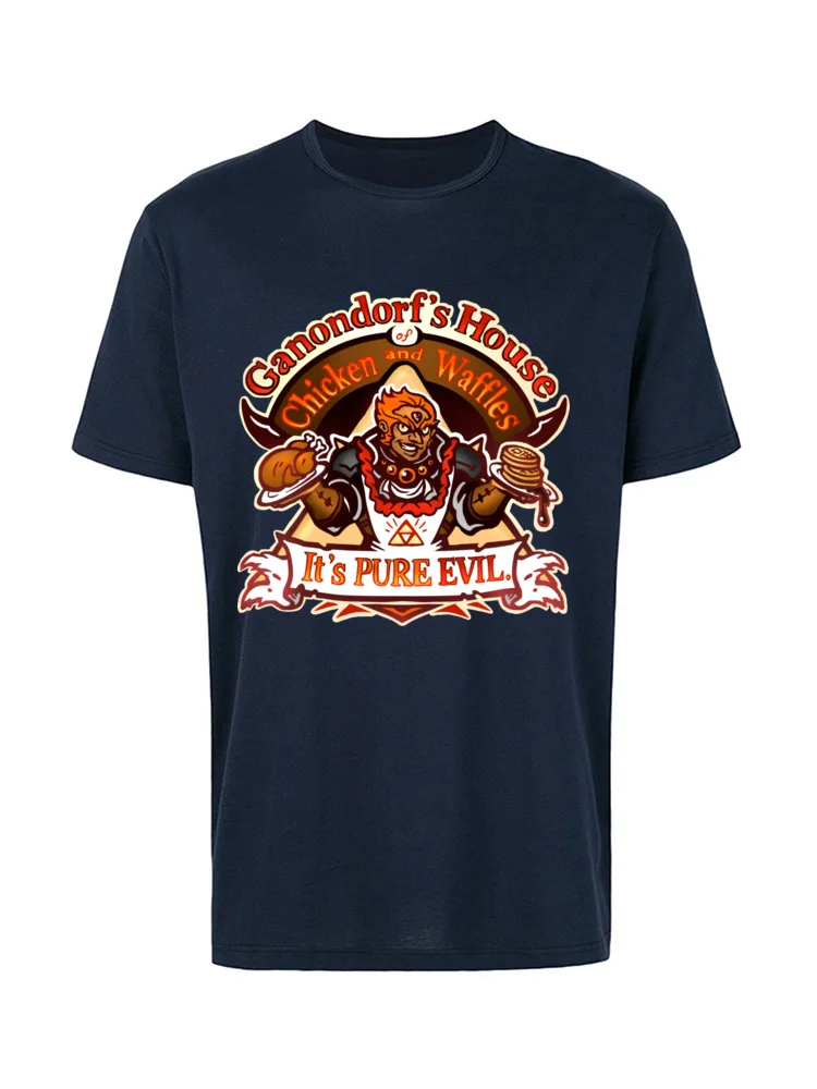 Забавные футболки Marvel Ganondorfs House of Chicken and Waffles It's Pure Evil Cool футболки мужские модные футболки с аниме рисунком