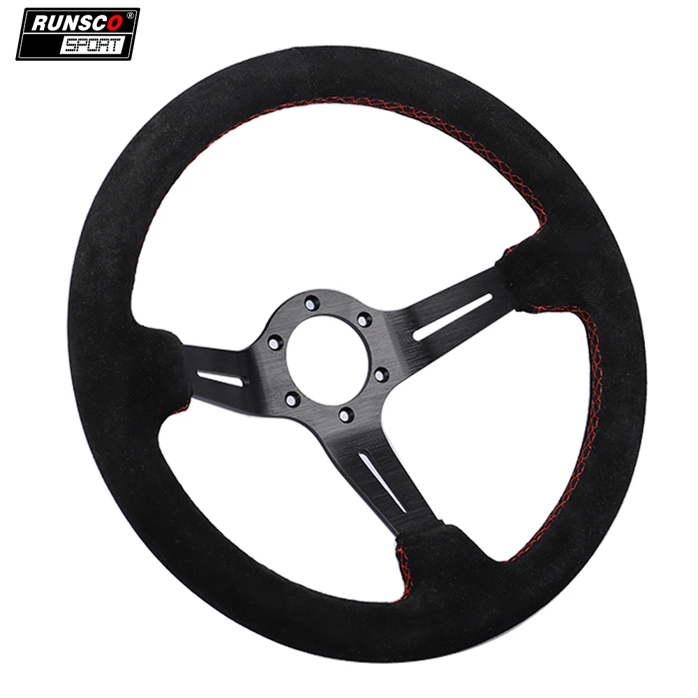 

Universal 14inch 350mm Steering Wheel ND Style Racing Auto Suede Leather Simulated Racing Game Steering Wheel RS6020