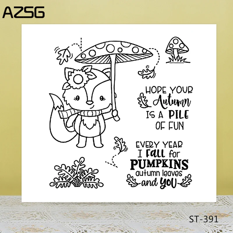 Прозрачные штампы/уплотнения AZSG с изображением милой лисы для самостоятельного