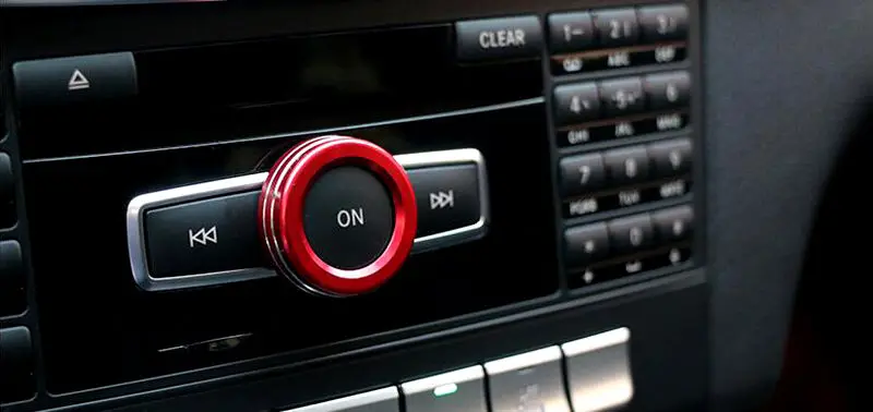 Aluminium alloy Console Red Volume Control Knob Circle Trim For Benz A w176 B w146 C E ML GL GLE GLA GLK GLC GLS Class | Автомобили и