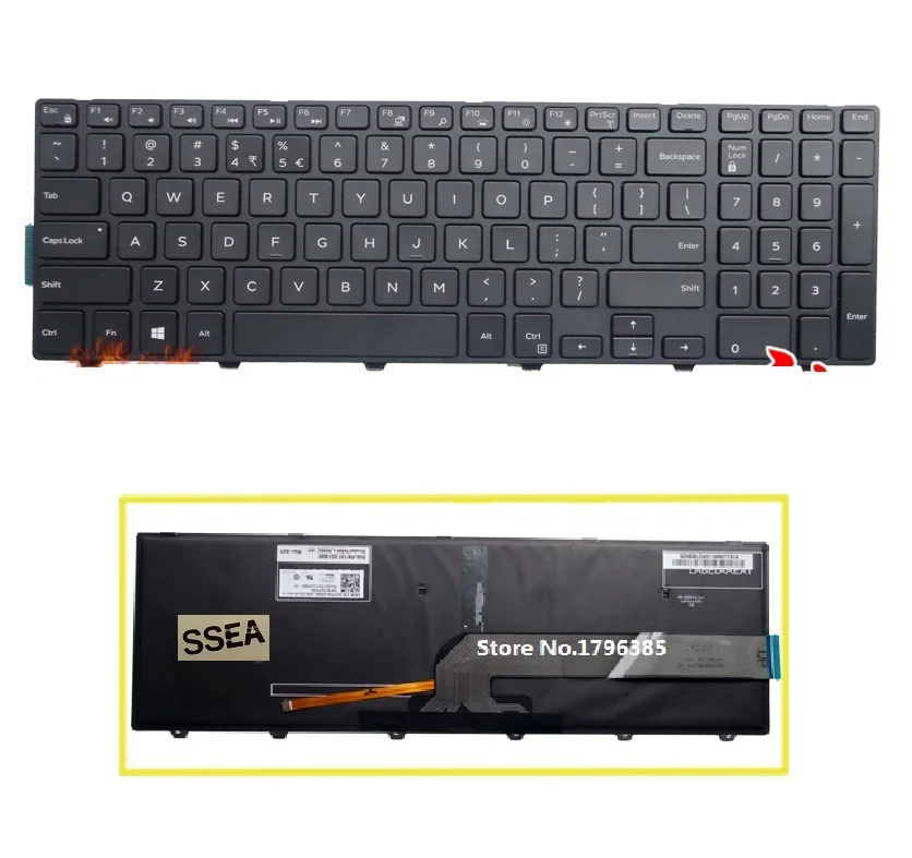 

Новая Подсветка клавиатуры США для Dell Inspiron 15 3000 5000 3541 3542 3543 5542 5545 15-5547 15-5547 15-5000 15-5545 17-5000 15,6"
