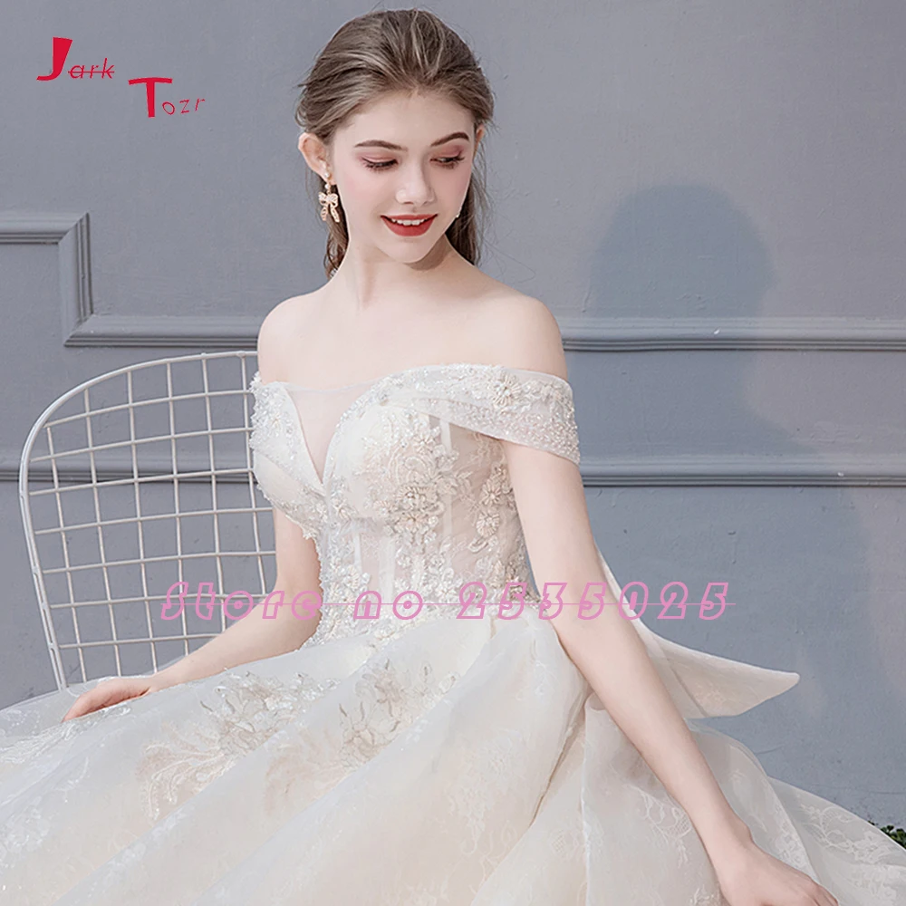 Vestido de Noiva роскошное бальное платье с вырезом лодочкой свадебные платья