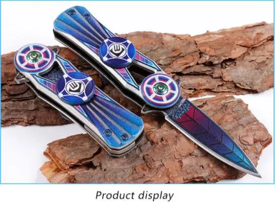 Folding Blade Knife hunting camp Pocket Survival EDC Tool knives with Finger Gyro knife outdoor stainless steel 2 colors | Инструменты