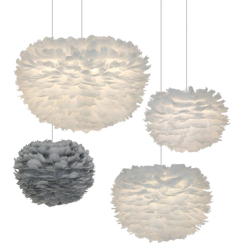 Feather Pendant Lights Hanglamp Lamp Nordic Design Lustre Vintage Loft Decor Dining Room Kitchen Home Light Fixtures LED | Лампы и