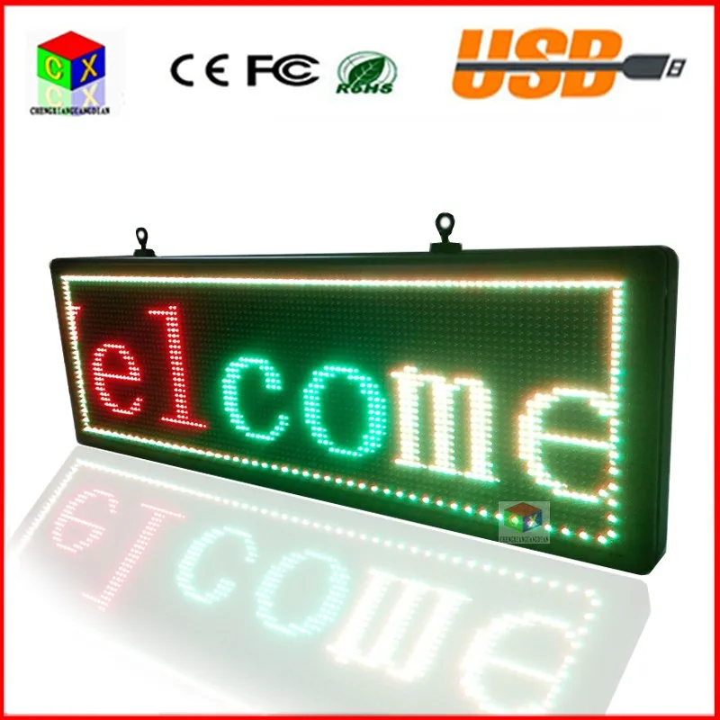 15x53-дюймовый программируемый светодиодный прокрутки высокой яркости P10RGB 7 цветов