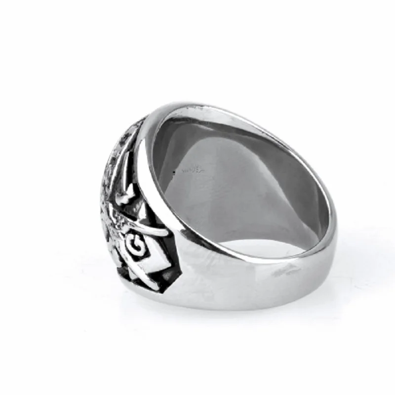 Мужское серебряное кольцо Master Mson Freemason масонское из нержавеющей стали|Кольца| |