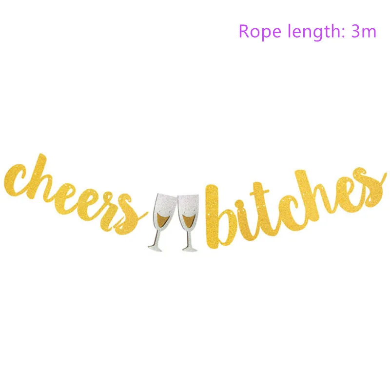 gold cheers bitches Бумажная звезда/буквы гирлянды свадебные плакаты Babyshower день рождения струнная Цепочка Свадебная вечеринка невесты баннер флажки из мешковины Декор - Цвет: gold cheers bitches
