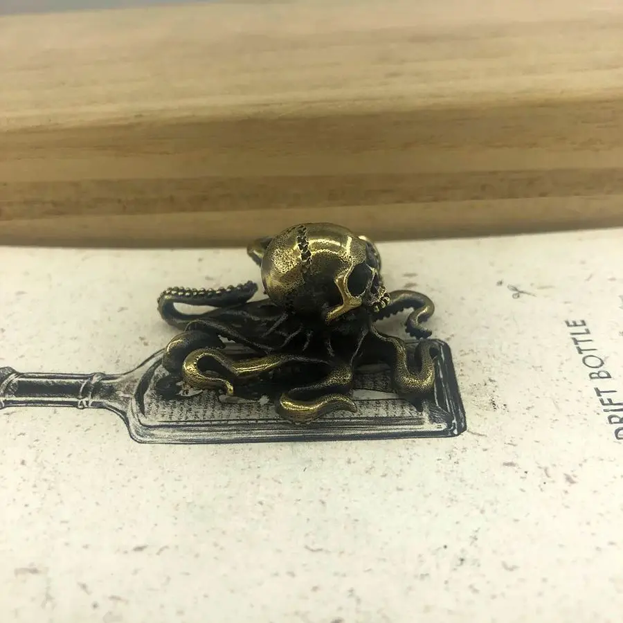 EDC латунь Осьминог Череп Бусы на шнурок Подвеска со шнурком DIY ожерелье