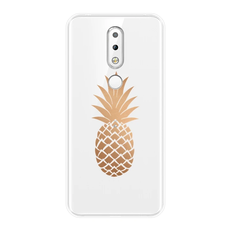 Back Cover For Nokia 2.1 3.1 5.1 6.1 7.1 Plus Cute Pineapple Heart Soft Silicone Case Phone | Мобильные телефоны и