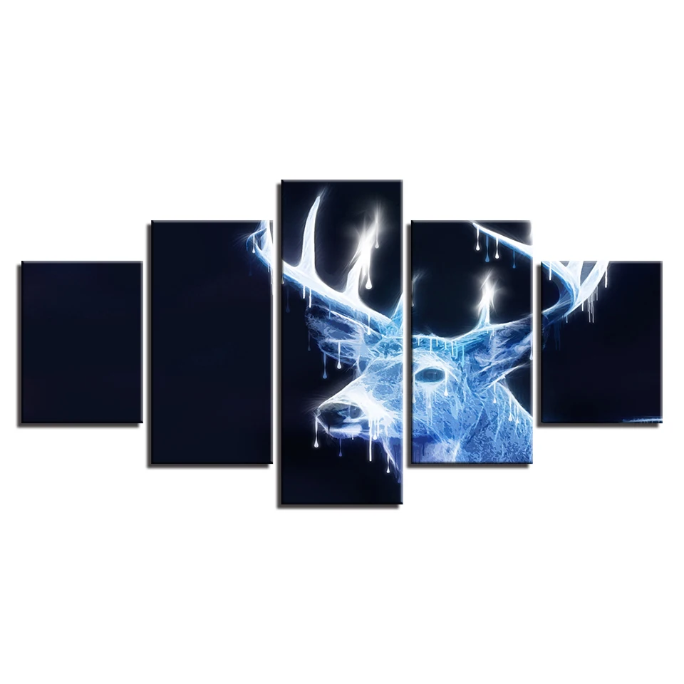 Художественный декор для гостиной Современная печать 5 шт. абстрактные животные