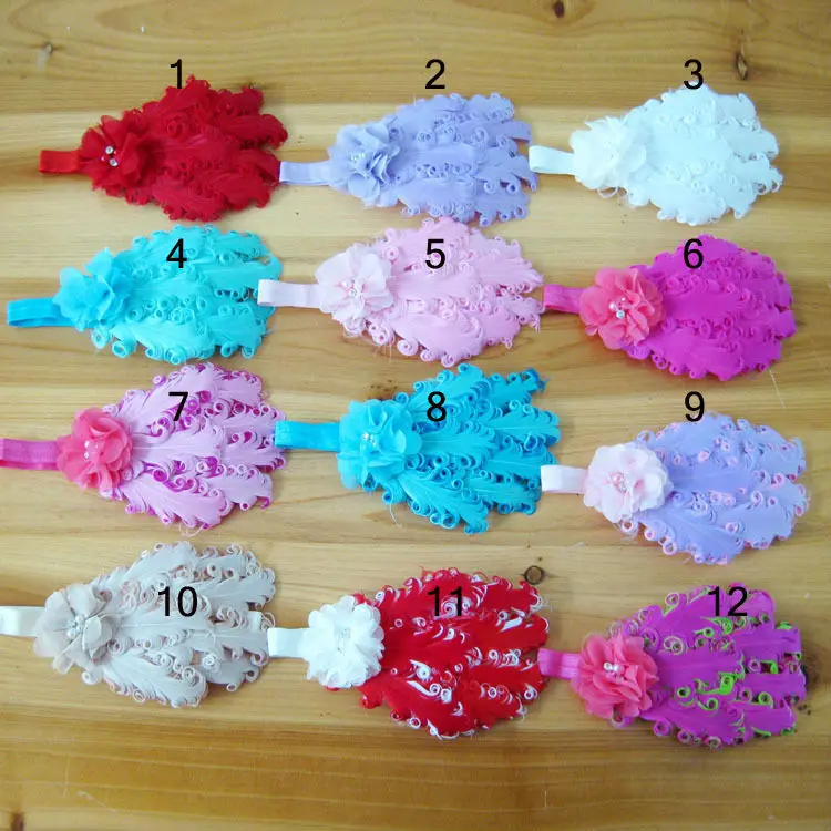 Женская повязка на голову с перьями и жемчугом 12 шт./лот|flower rug|flowers and leaves imagesflower