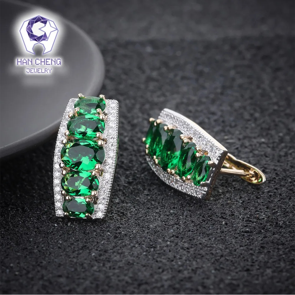 HanCheng Новая мода Шарм геометрический Золотой посеребренный драгоценный камень