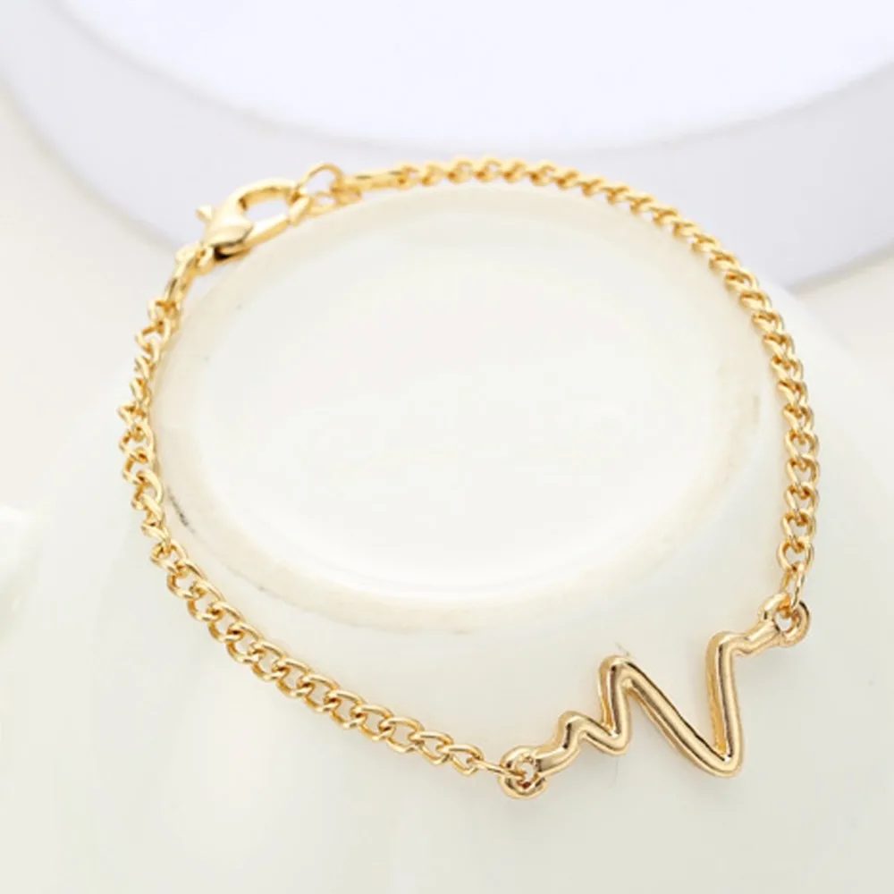 Simple Tiny medical bracelet ECG stethoscope Heartbeat bracelets for women men nurse Doctor Pulseira Feminina #275493 | Украшения и