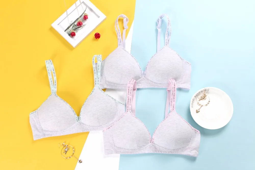 Хлопковый бюстгальтер без косточек для девочек детское тонкое нижнее белье