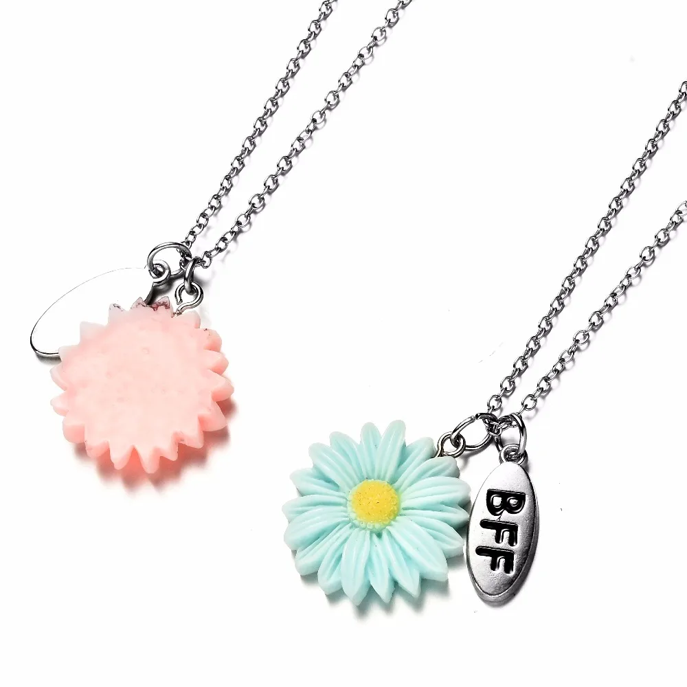 Onnea Best Friends Forever ожерелье Маргаритка Серебряный тон Подвески дружба ожерелья для