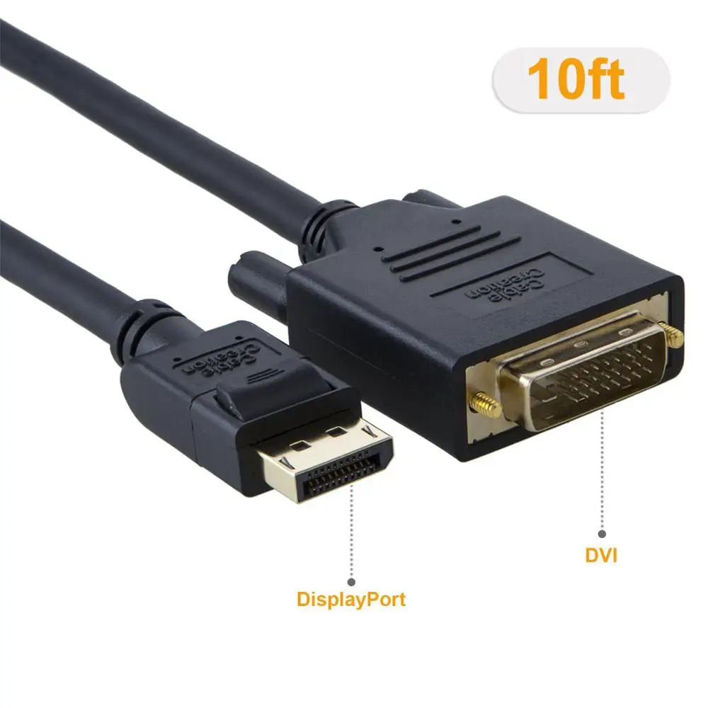 Кабель DisplayPort-DVI кабель DP Male-DVI Male позолоченный адаптер с поддержкой 1080P Full HD черный