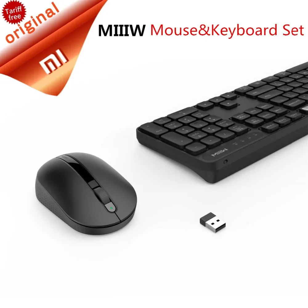 Xiaomi MIIIW, беспроводная офисная клавиатура, мышь, набор, система WindowsMac, переключение одной кнопкой, 104 клавиш, 2,4 ГГц, IPX4, Водонепроницаемая клавиатура