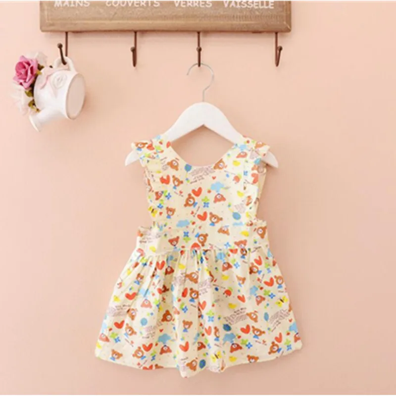 Платье для маленьких девочек летнее пляжное платье с цветочным принтом вечерние