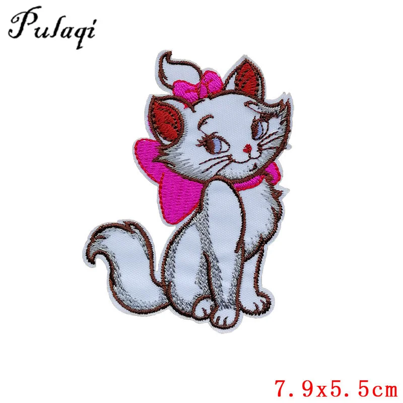 Pulaqi вышитая нашивка Marie Cat, железная наклейка для футболки, одежды, швейной ткани, сделай сам, нашивка H