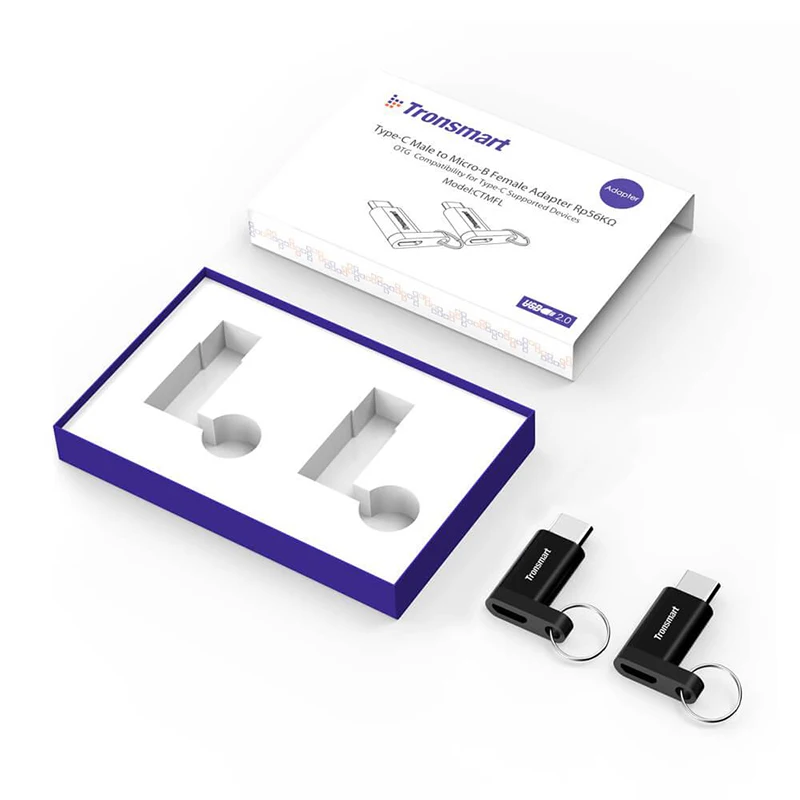 Tronsmart CTMFL 2 шт. usb type C штекер Micro USB Женский адаптер usb type-C поддержка OTG для USB-C поддержка ed устройств защита от потери