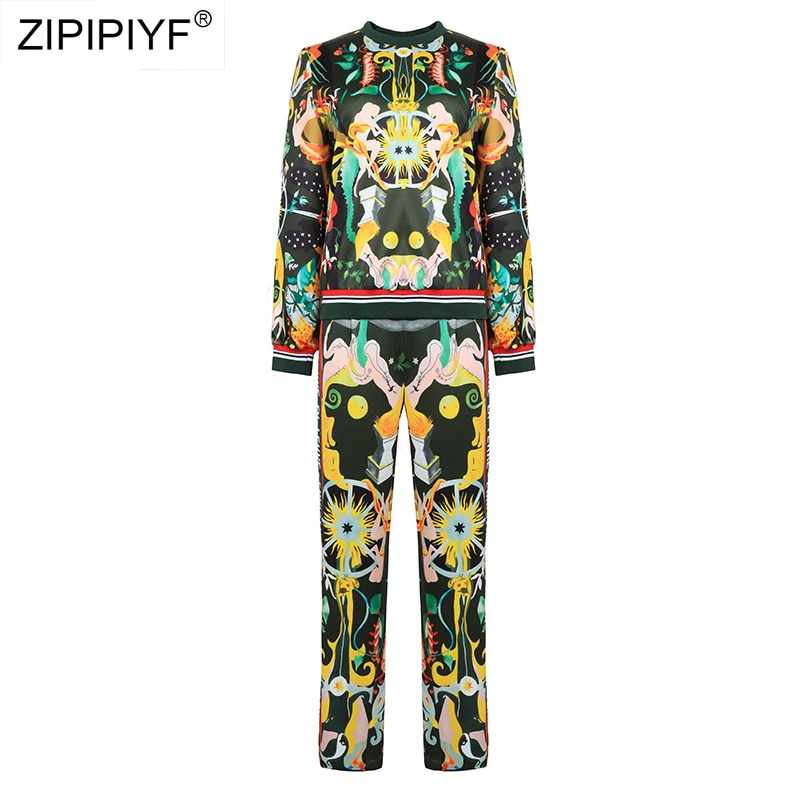 Модный Африканский принт Женская футболка с брюками Костюм элегантный костюм в