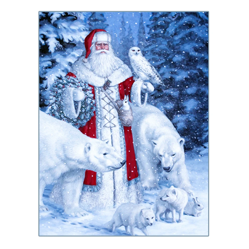 Алмазная вышивка Hoomall 5D сделай сам в американском стиле с Сантой и медведем
