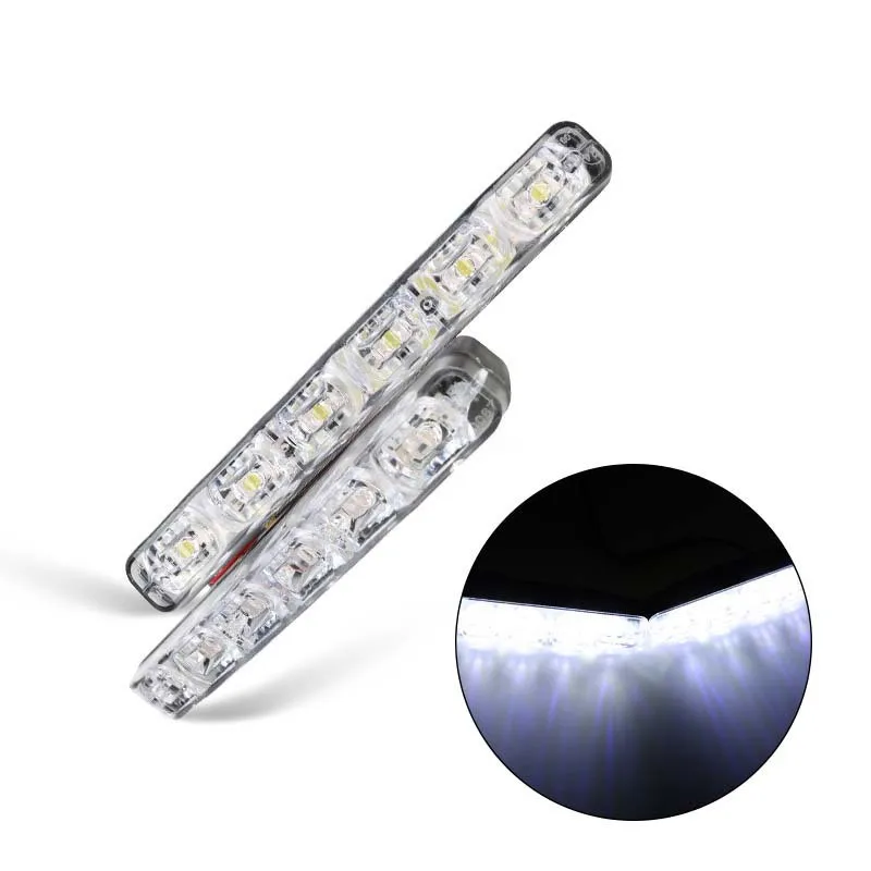 2 шт. 6 светодиодов Автомобильные дневные ходовые огни 6000K DC 12V DRL автомобильный