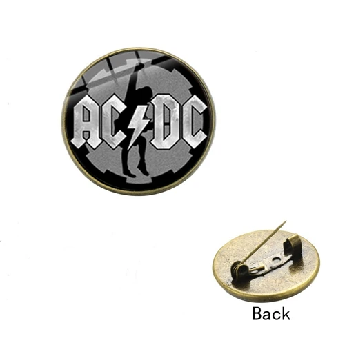 Style 13 SONGDA AC/DC поп-рок-группа Брошь Мода жесткий рок-музыка логотип ACDC ручной работы стекло кристалл купол значки на лацкан, Металлическая Эмблема для фанатов подарок - Окраска металла: Style 13